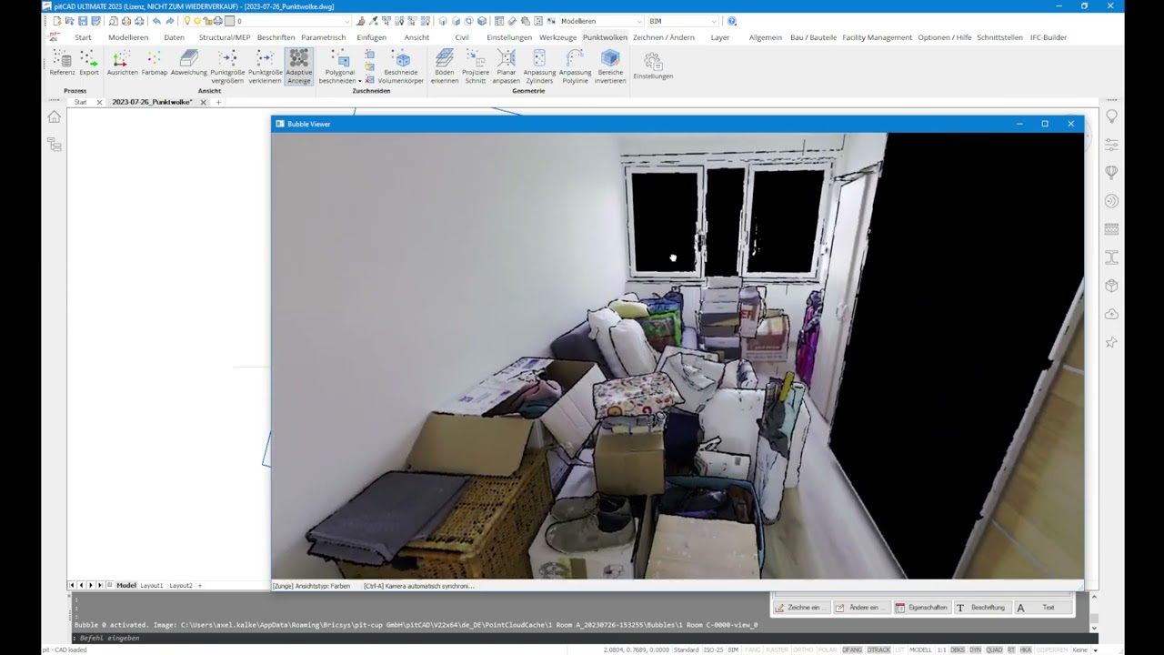 Anleitung ● pitCAD ● SCAN2BIM mit einer Punktwolke