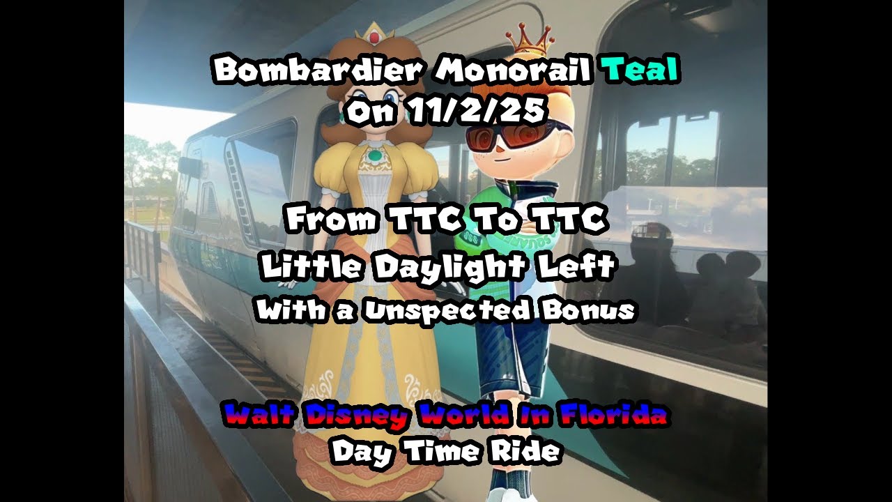 Bombardier Monorail Teal From TTC To Epcot Little bit of Sunlight Left