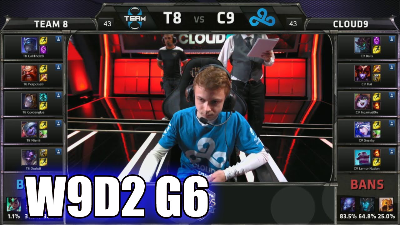 Team 8 vs Cloud 9 Tie Breaker | S5 NA LCS Summer 2015 Week 9 Day 2 | T8 vs C9 W9D2 G6