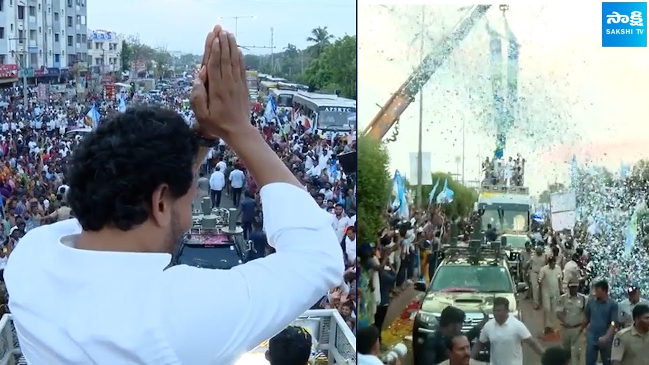 CM YS Jagan Road Show Visuals At Guntur | Memantha Siddham |@SakshiTVLIVE