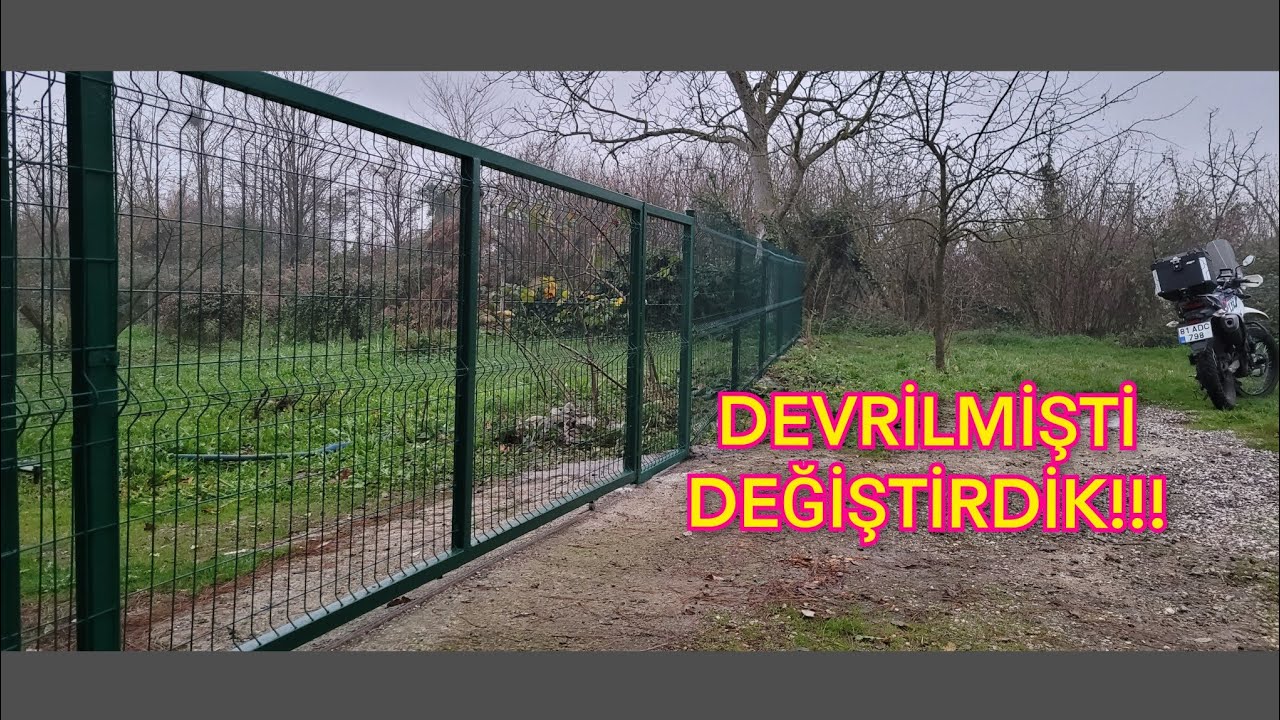 PANEL ÇİT AVLU KURULUMU - RÜZGARDAN YIKILAN ESKİ AVLUNUN YERİNE PANEL ÇİT YAPTIK