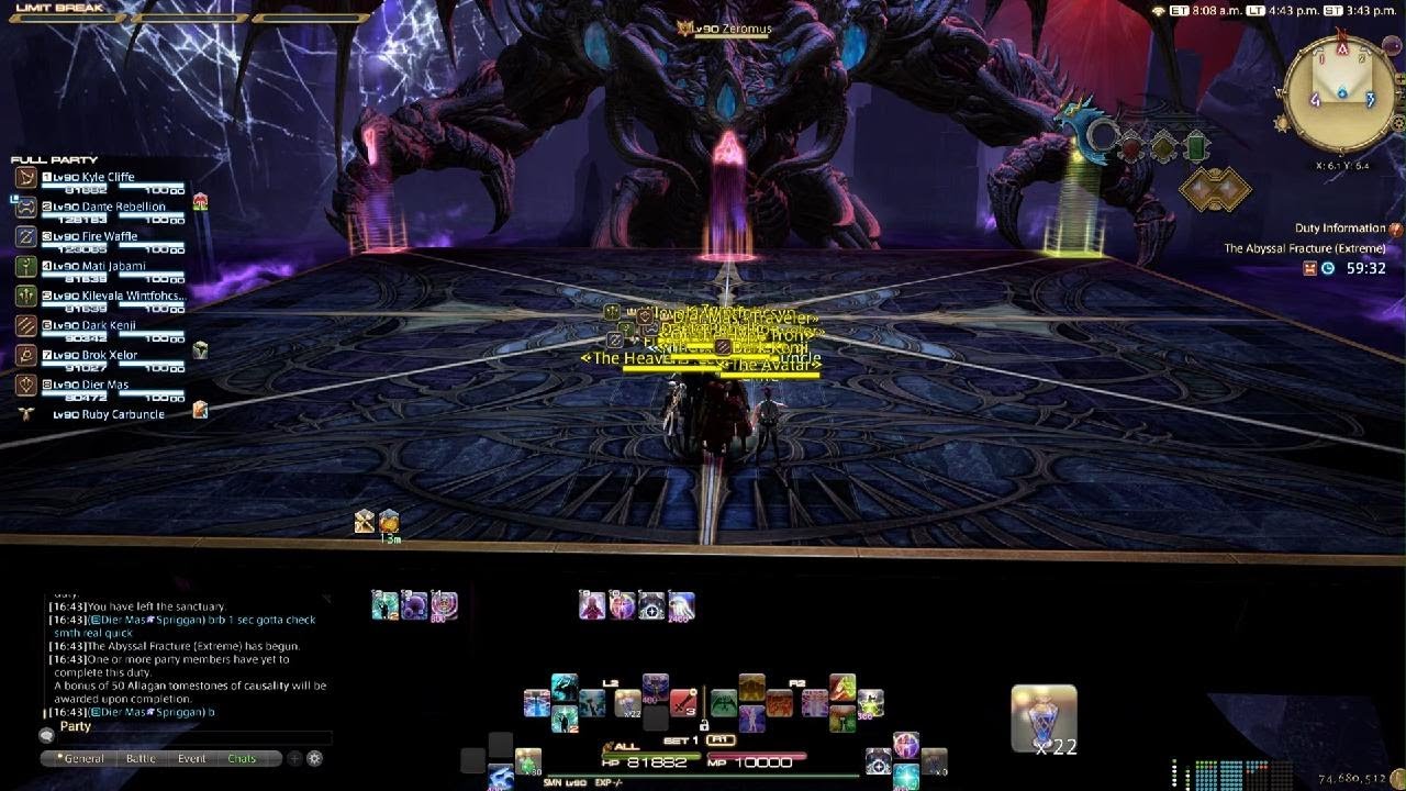 Final Fantasy 14  - The Abyssal Fracture (Extreme) (Zeromus EX) Clear - SMN PoV