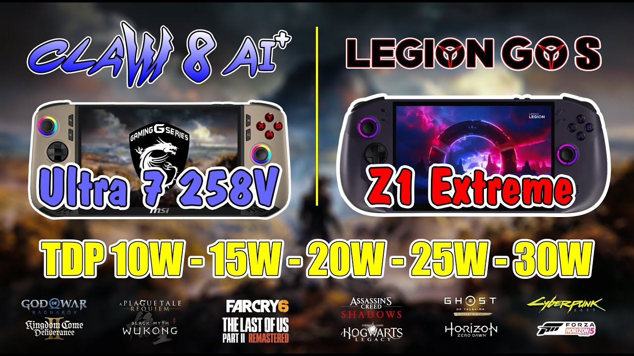 Legion Go S & Msi Claw 8 Ai | Ultra 7 258V & Ai Z1 Extreme | Rx 780M & Arc 140V