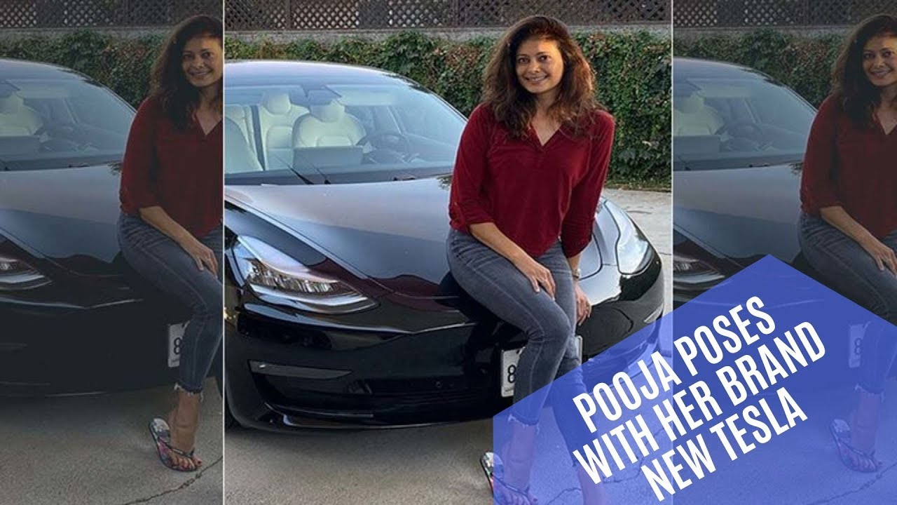 Pooja Batra poses with her brand new Tesla Model 3 | SpotboyE