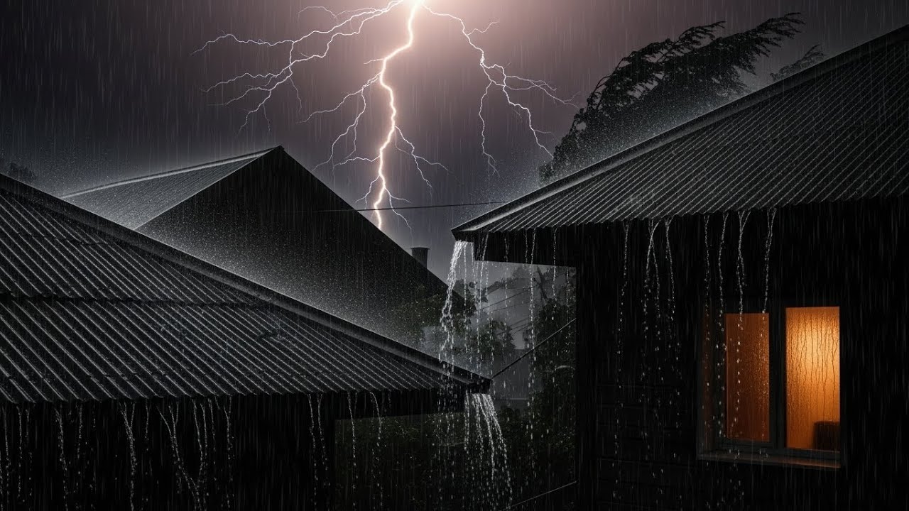 Heavy Rainstorm on Tin Roof 🌧️ Deep Sleep Sounds for Relaxation & Calm Night #51
