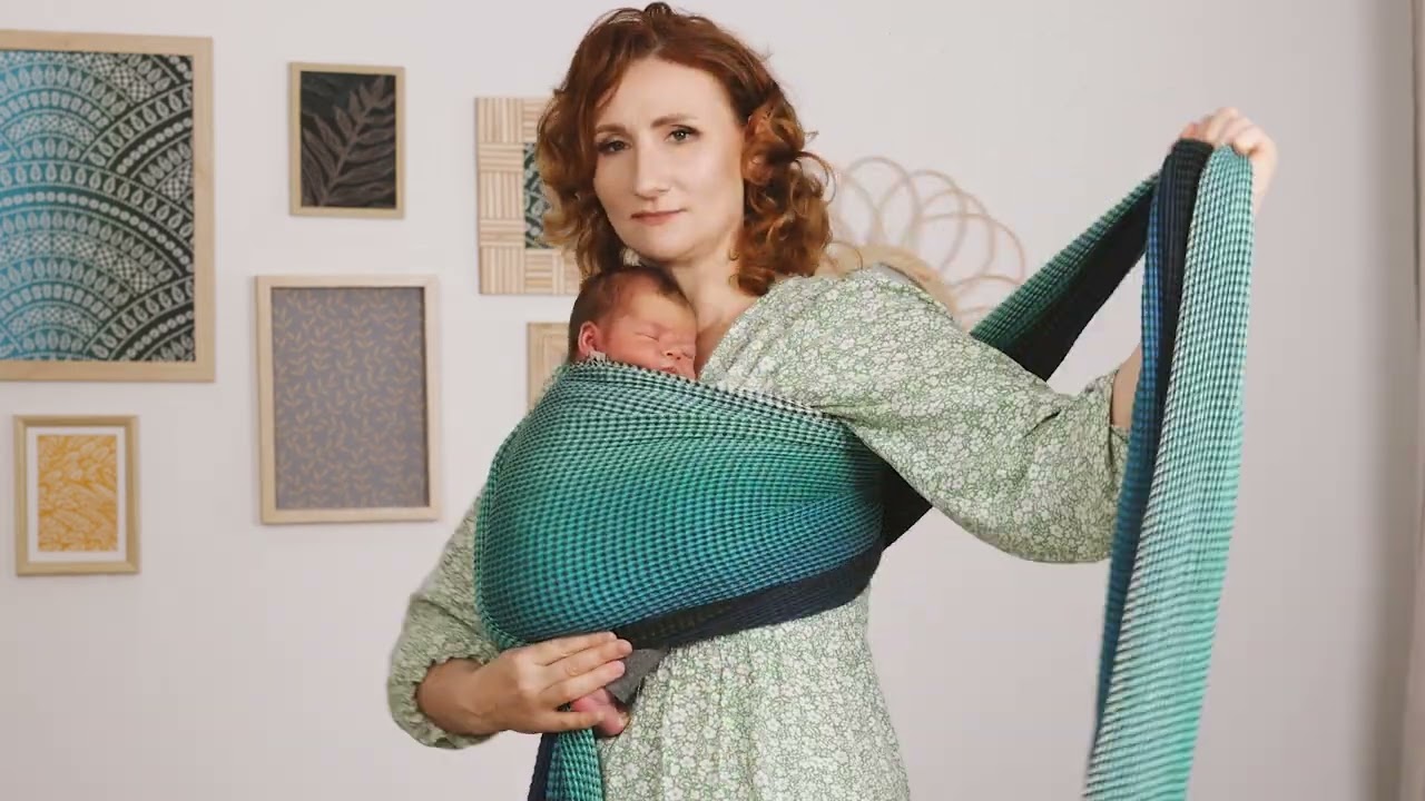 Woven wrap tutorial - Front Wrap Cross Carry/Wiązanie chusty tkanej - Kieszonka