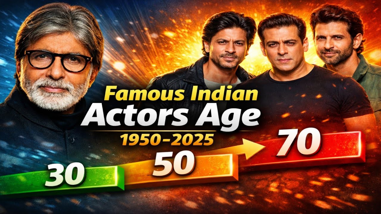 Comparison: Famous Indian Actors Age | Bollywood Stars Age Comparison Bar Race