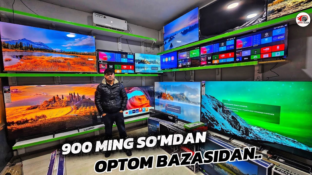 BITAVOY TEXNIKA TELEVIZOR OPTIM BAZASDAN  900 MINGDAN BOSHLAND..AVTO OLAM I TELEVIZORLAR NARXLARI 