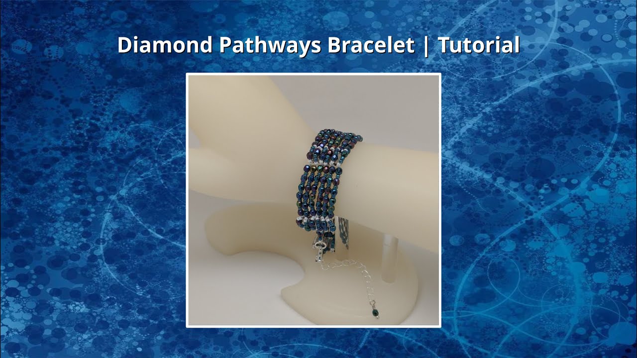 Diamond Pathways Bracelet Tutorial | using firepolish & hex beads