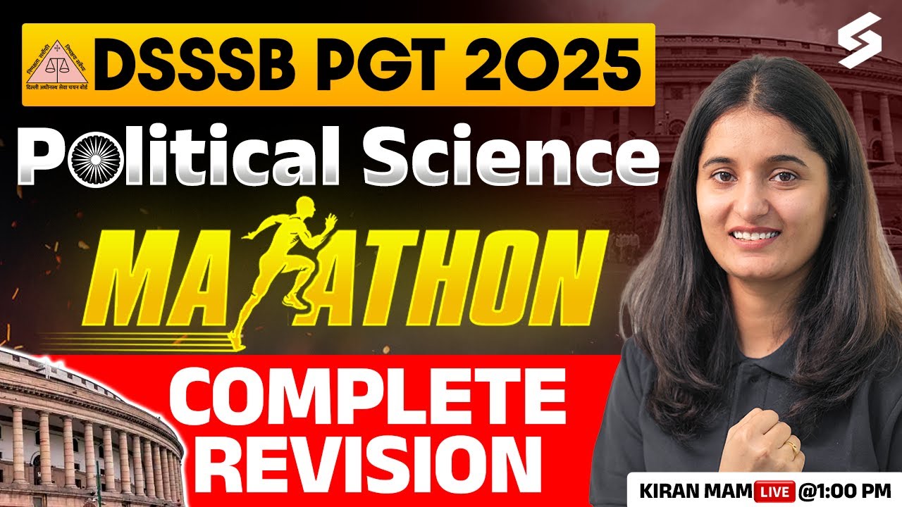 DSSSB PGT Political Science Preparation 2025 | Topic Wise Practice Questions-02 By Kiran Ma'am