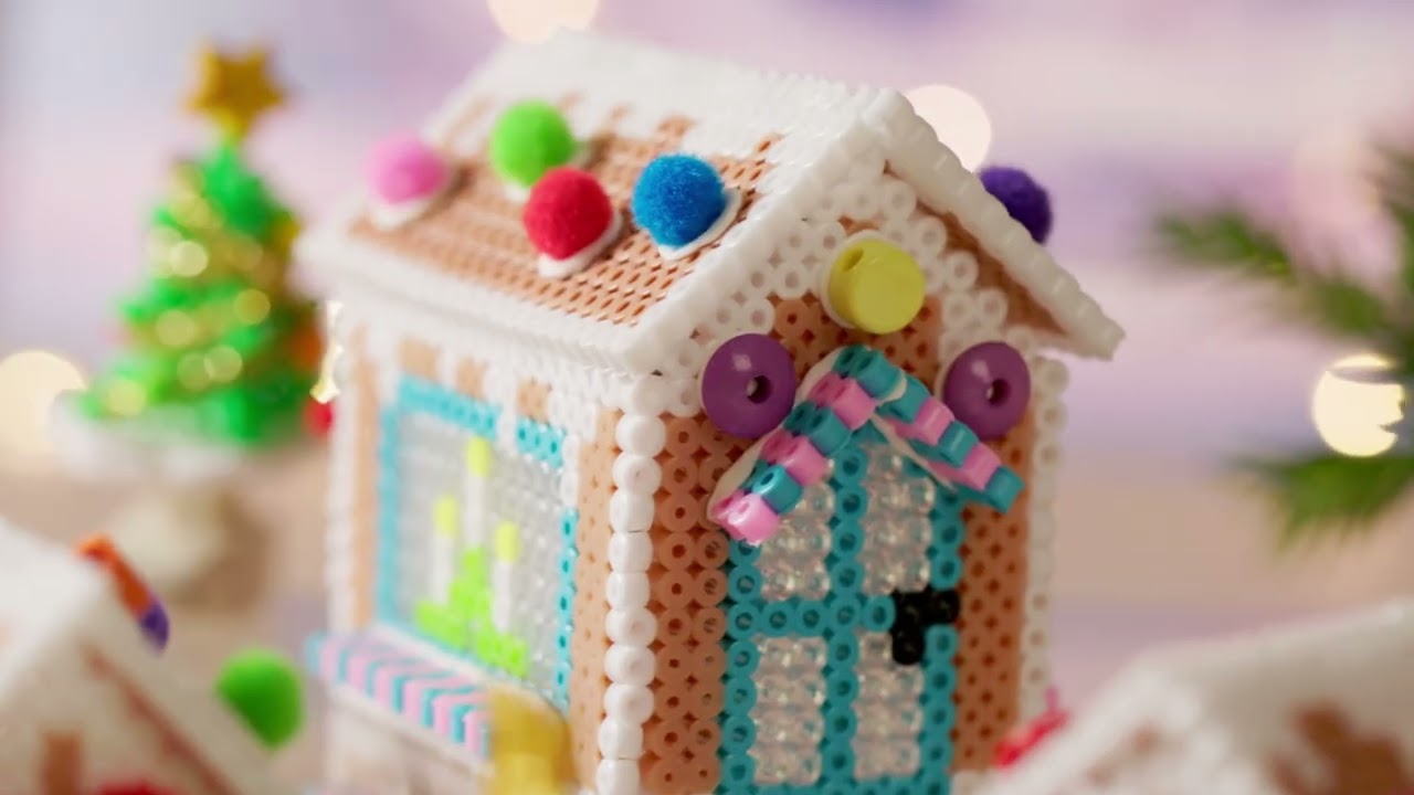 Build a magical Christmas house with fuse beads