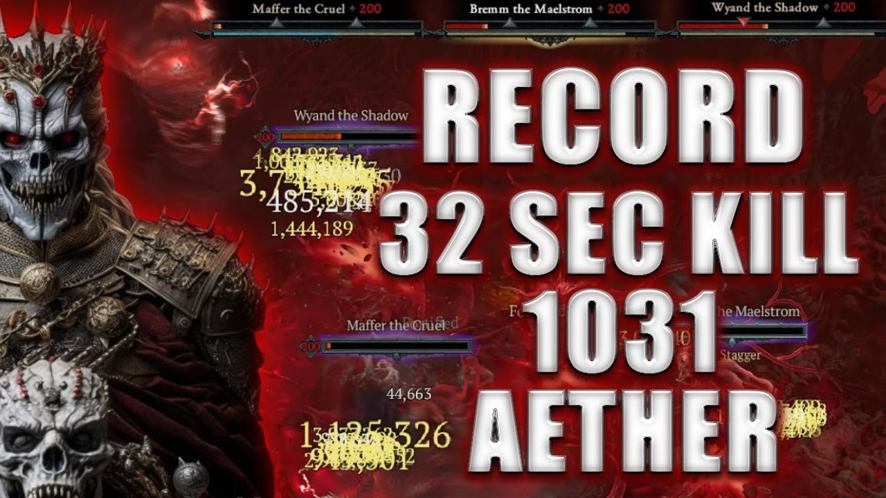 BLOOD SURGE 32 SEC T8 Council Kill 1031 AETHER | Diablo 4 Necromancer Season 5 Build 