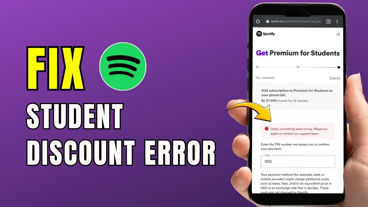 Не работает студенческая скидка Spotify: решение | Ошибка верификации (2026)
