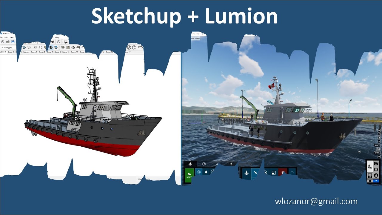 Modelado 3D Barco _ SketchUp + Lumion