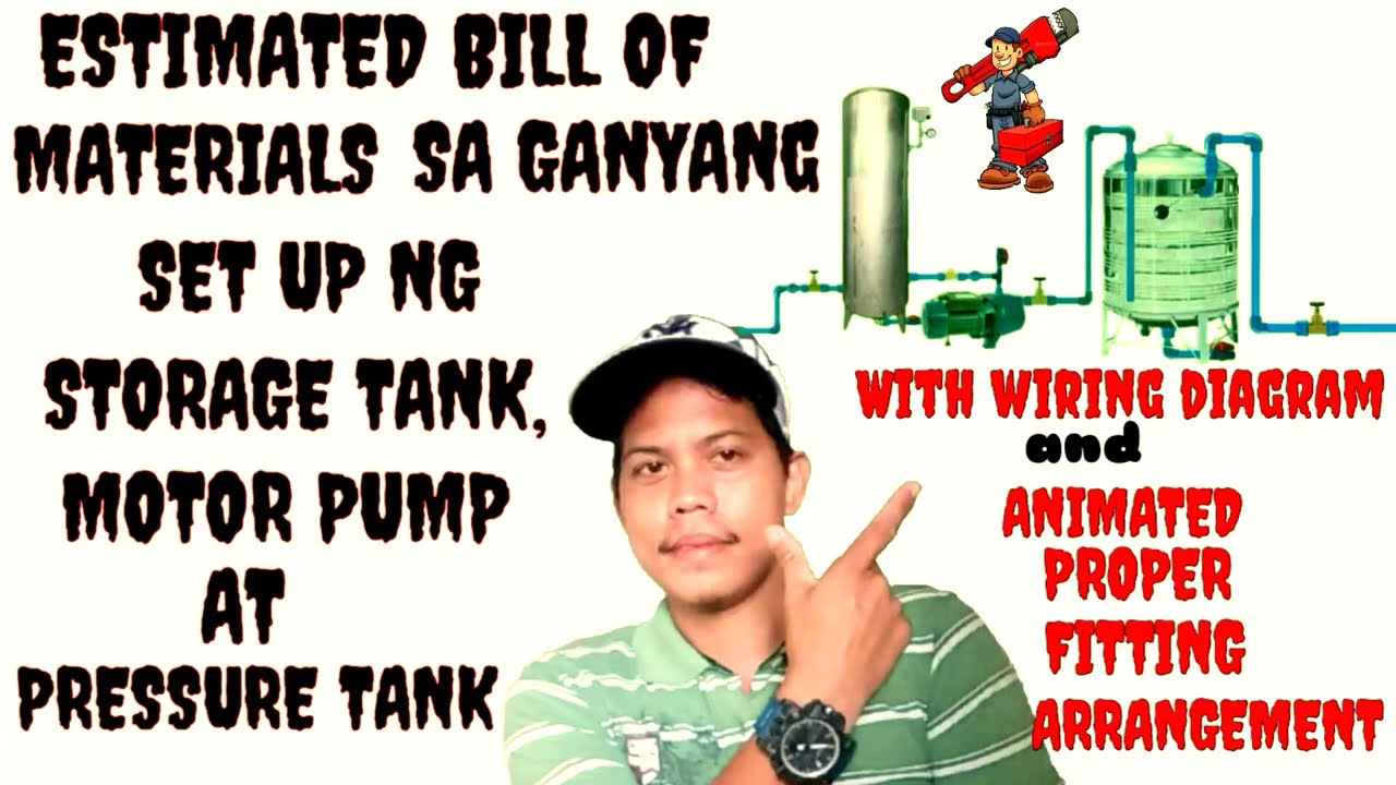 ESTIMATED BILL OF MATERIALS SA STORAGE TANK, MOTOR PUMP AT PRESSURE TANK.