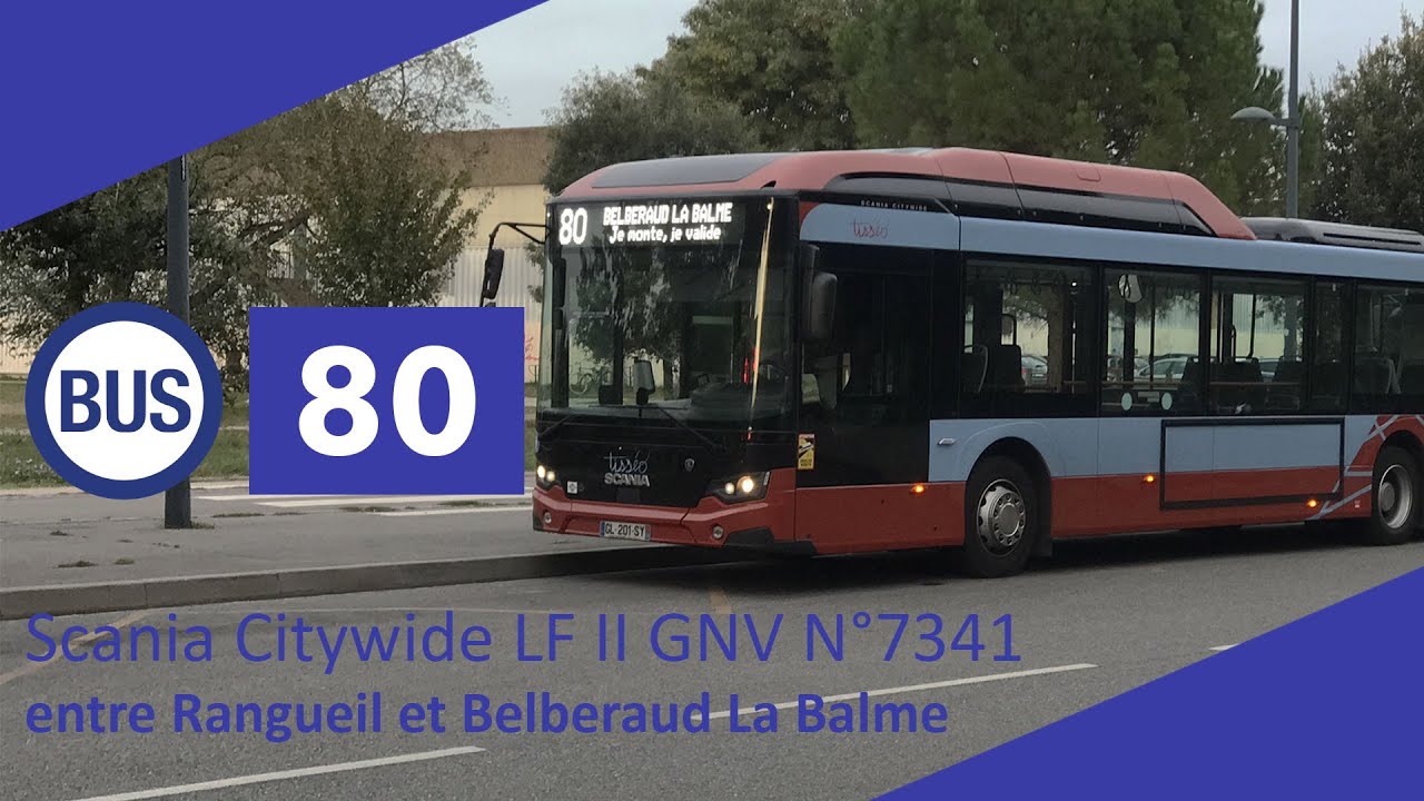 Tisséo - Ligne 80 Scania Citywide LF II GNV N°7341 entre Rangueil et Belberaud La Balme