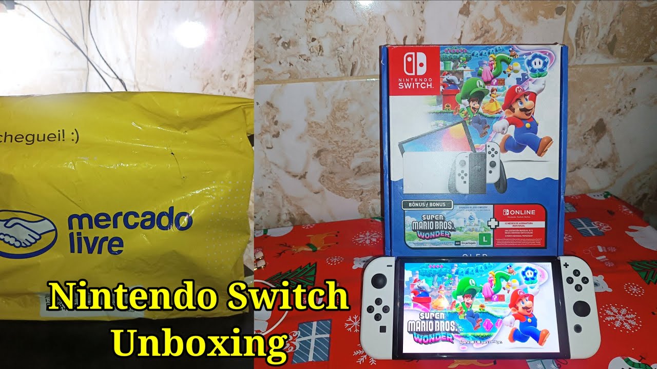 Comprei o Nintendo Switch OLED Super Mario Bros Wonder - Unboxing
