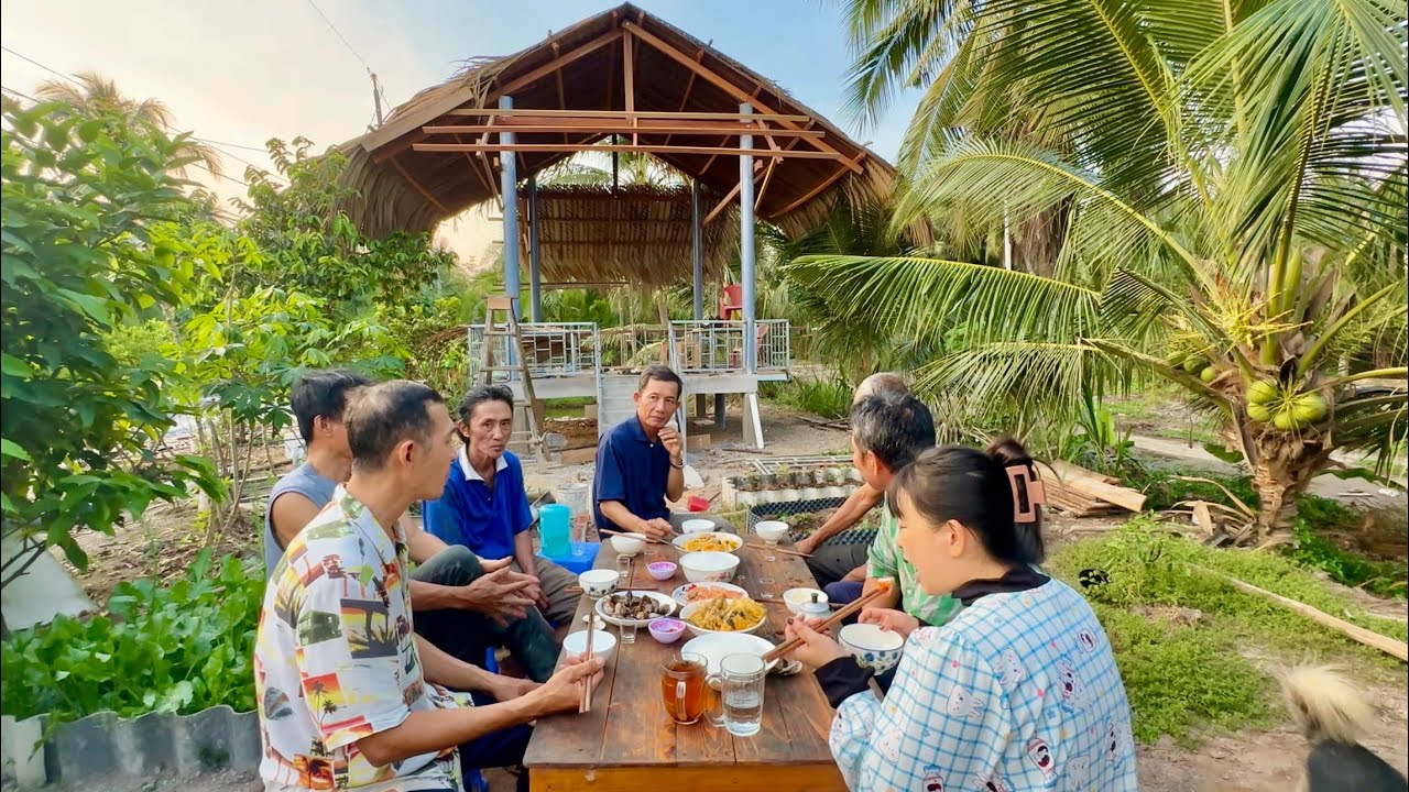 LÀM CHÒI LÁ XÉ GẦN HOÀN THÀNH  - CÀ RI SẦU RIÊNG NHẬU LAI RAY CÙNG MẤY CHÚ - CHÒI LÁ QUÊ T 163 