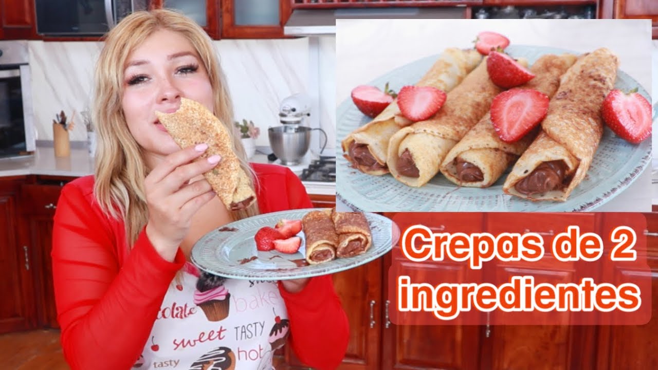 Apenas 2 ingredientes!!!! 🤩RECETA DE CREPAS FÁCILES Y EXTRA DELICIOSAS 😋