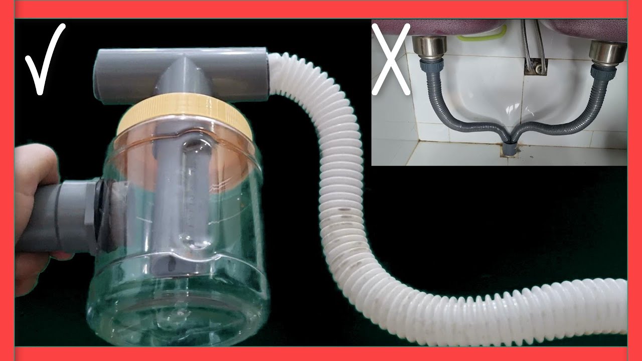 Người đàn ông thông minh tự chế tạo bẫy mùi bồn rửa và lưới lọc thức ăn — Mẹo vặt nhà bếp thiên tài!