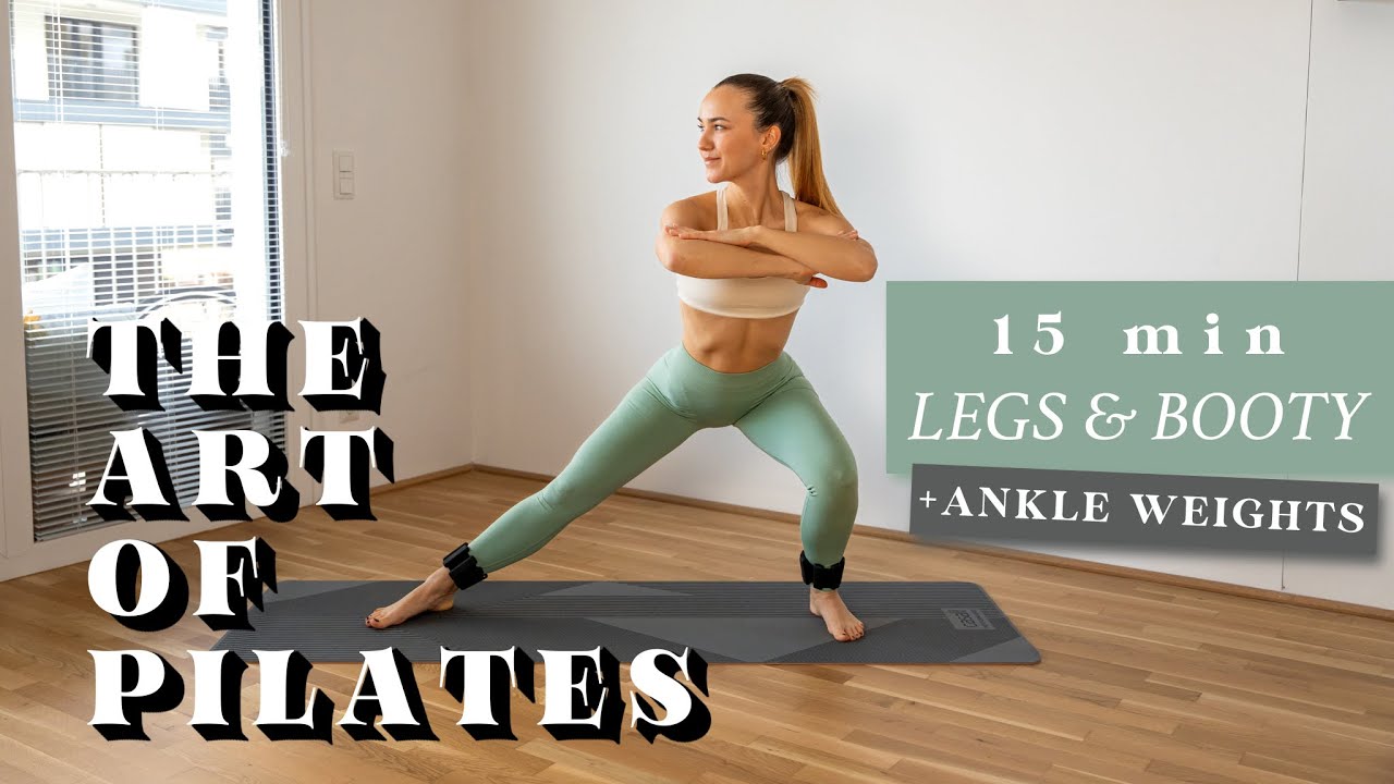 15 Min PILATES LEGS & BOOTY + ankle weights (deutsch) | THE ART OF PILATES | @pila.power