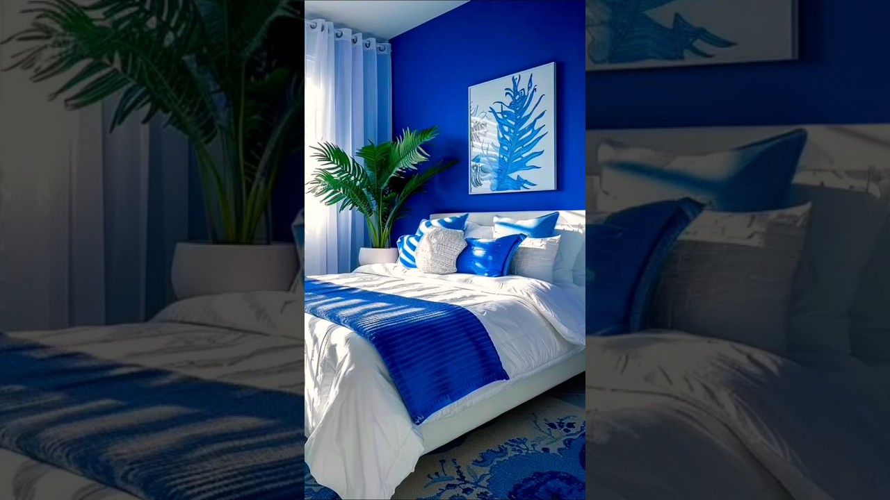 Blue, white combination of room ideas 😍