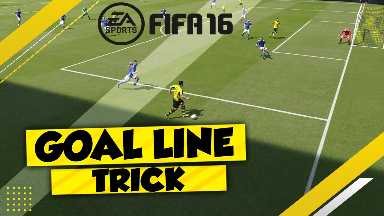 THE GOAL LINE TRICK - HOW TO SCORE EASY GOALS in FIFA 16 - TUTORIAL