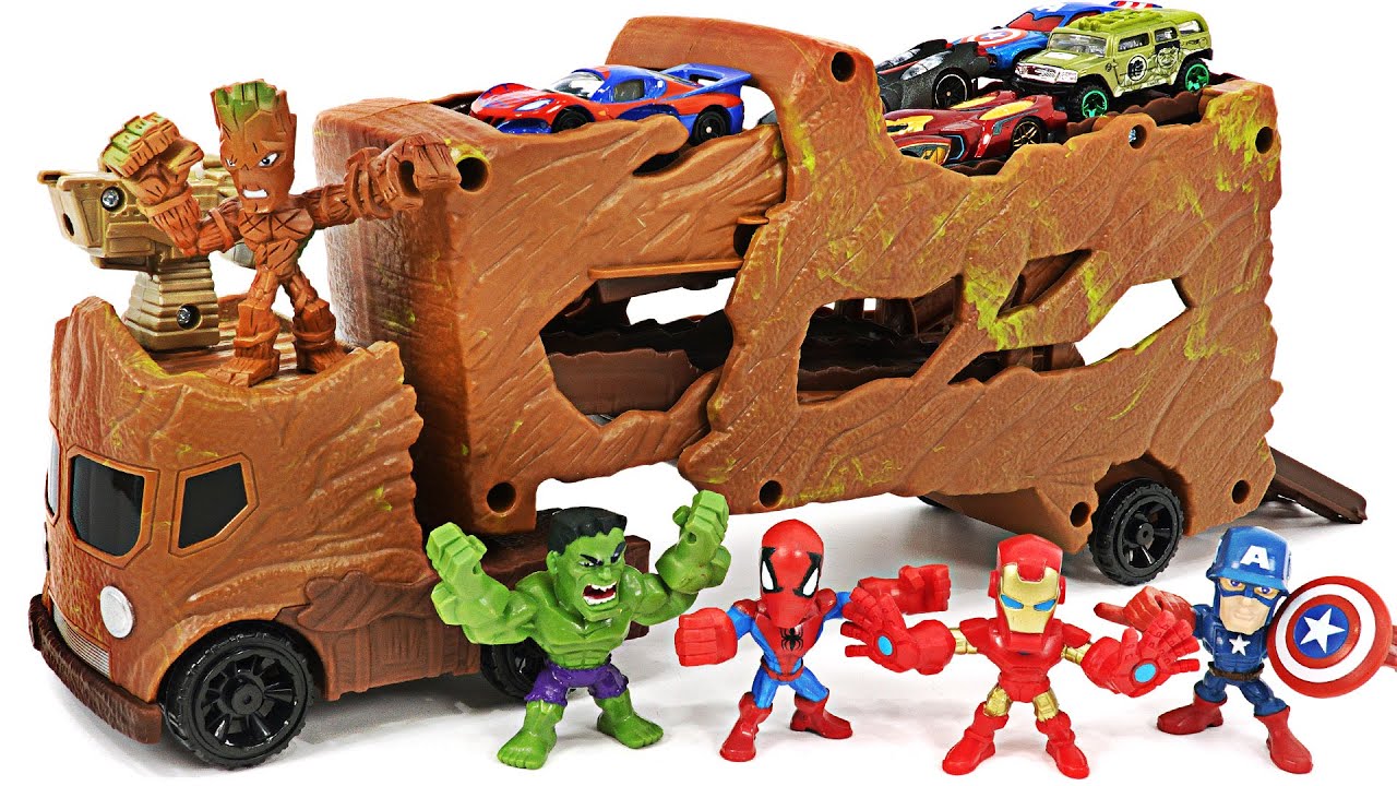 Marvel's Groot Carrier! Defeat Ultron and the villains! | DuDuPopTOY