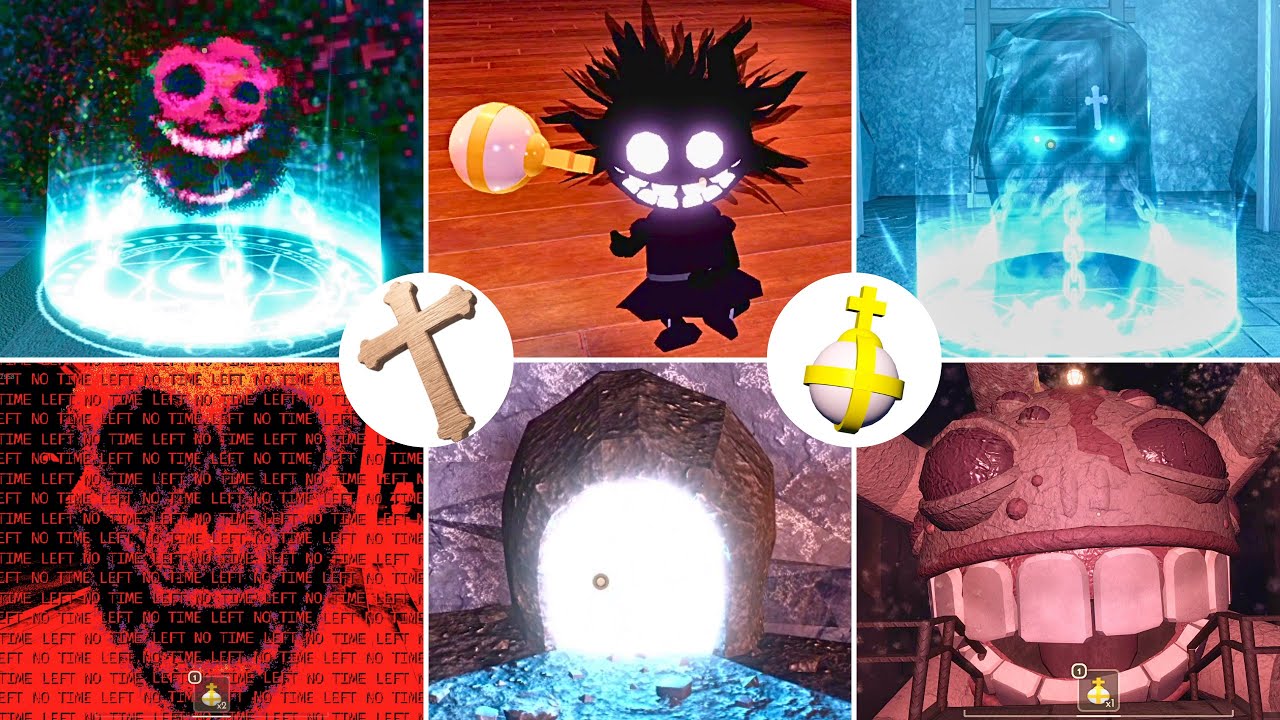 DOORS : The CONTENT Update - All Holy Hand Grenade Uses VS All CRUCIFIX Uses | ROBLOX