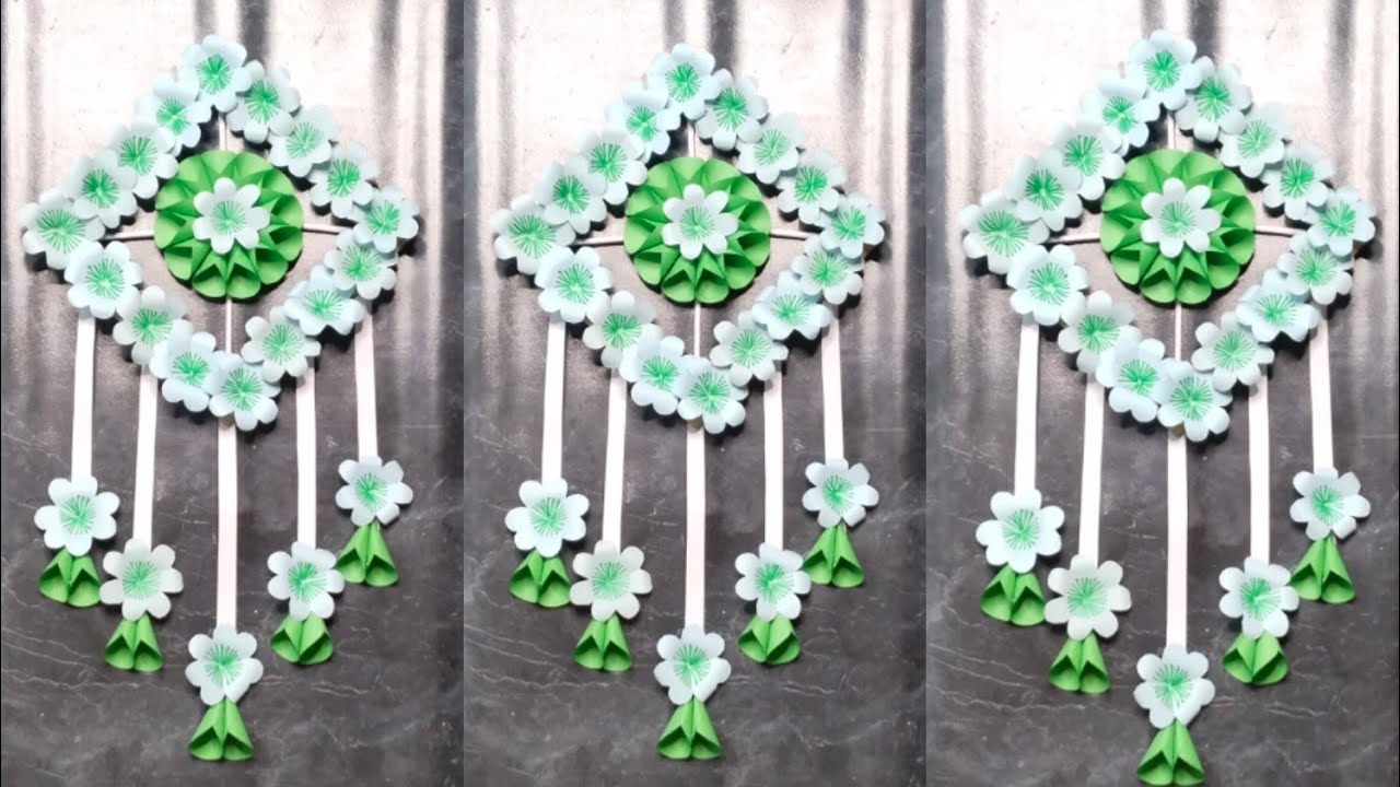 Easy and simple paper flower wall hanging ideas/diy home decoration craft ideas/easy paper flower