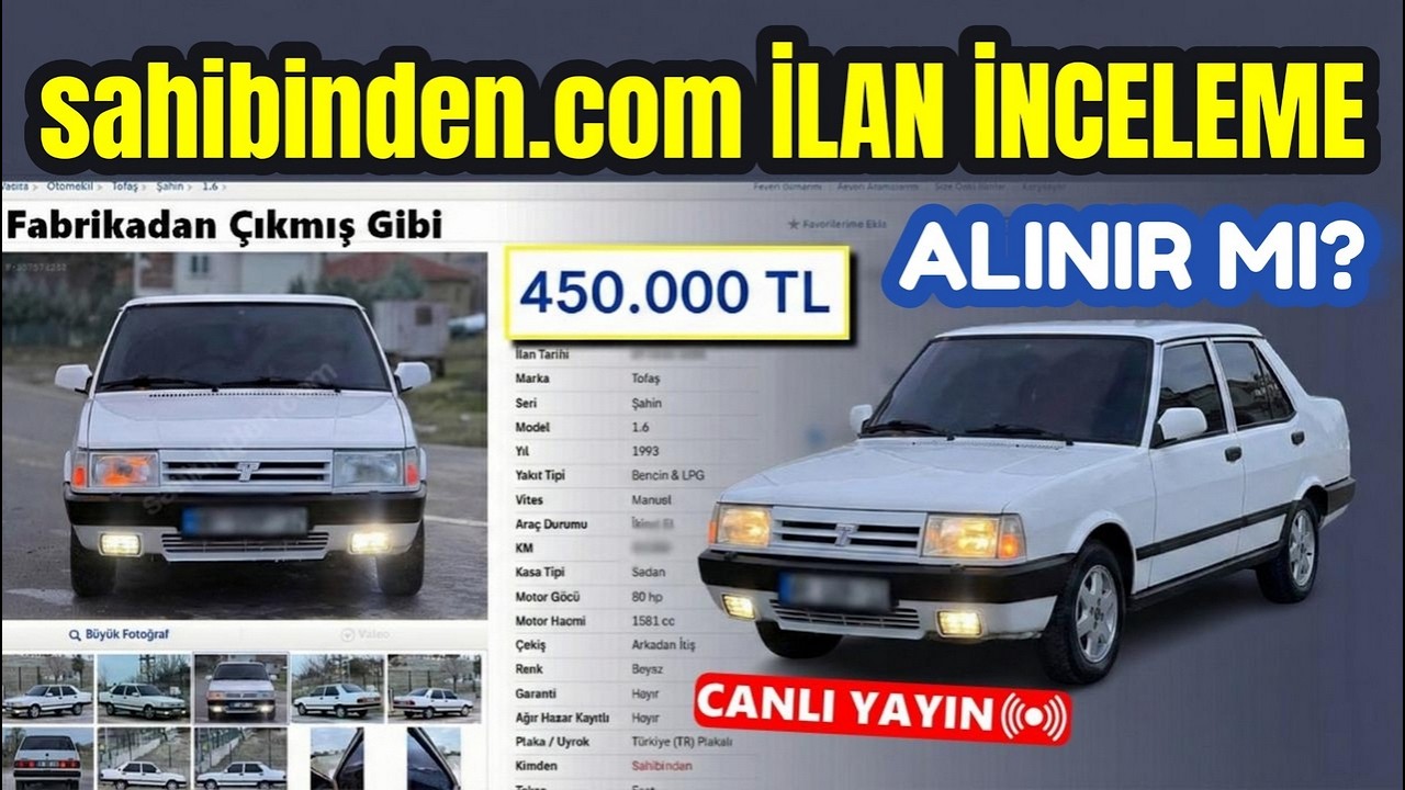 🔴 CANLI: En İyi 2. El Araba Tavsiyesi | Sahibinden İlan İnceleme – 30 Ocak 2026
