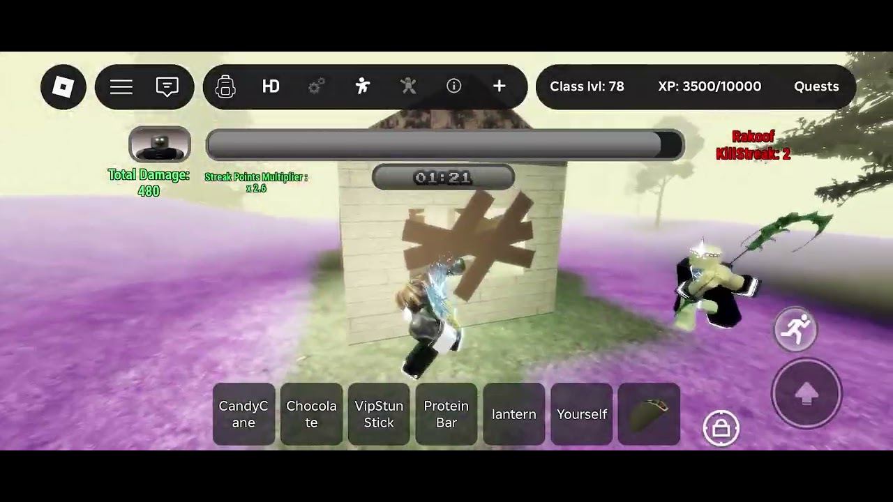The rakoof kill test(noobgod)showcase in roblox