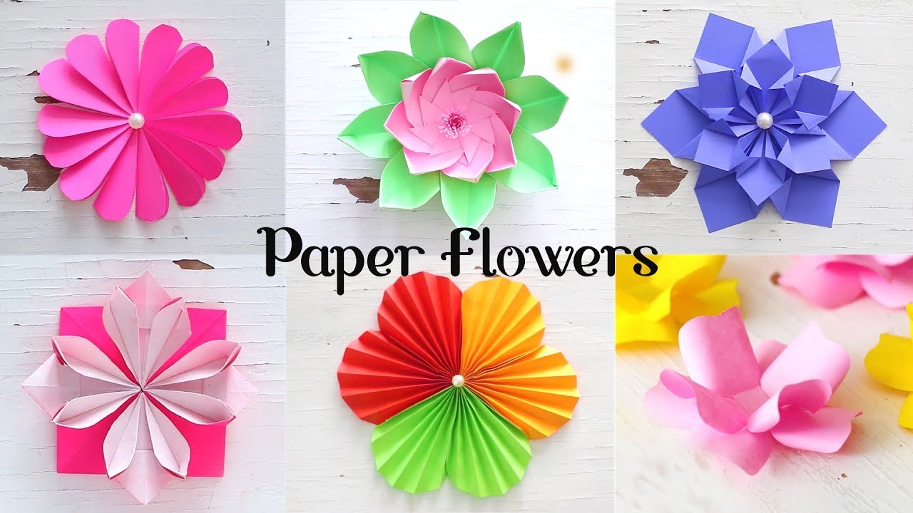 6 Easy Paper Flowers | Flower Making | DIY