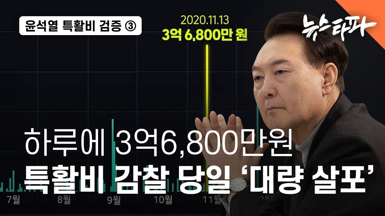 윤석열 특활비 검증③ 특활비 감찰 당일 3억 6천만 원 대량 살포 - 뉴스타파