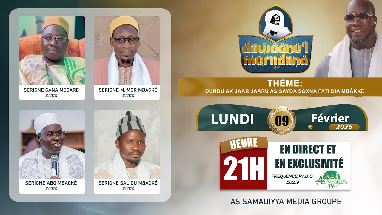 🔴DIRECT Touba - Diwanoul Mouridiina - Thème: Waxtaanee Sokhna Faty Dia Mbacké