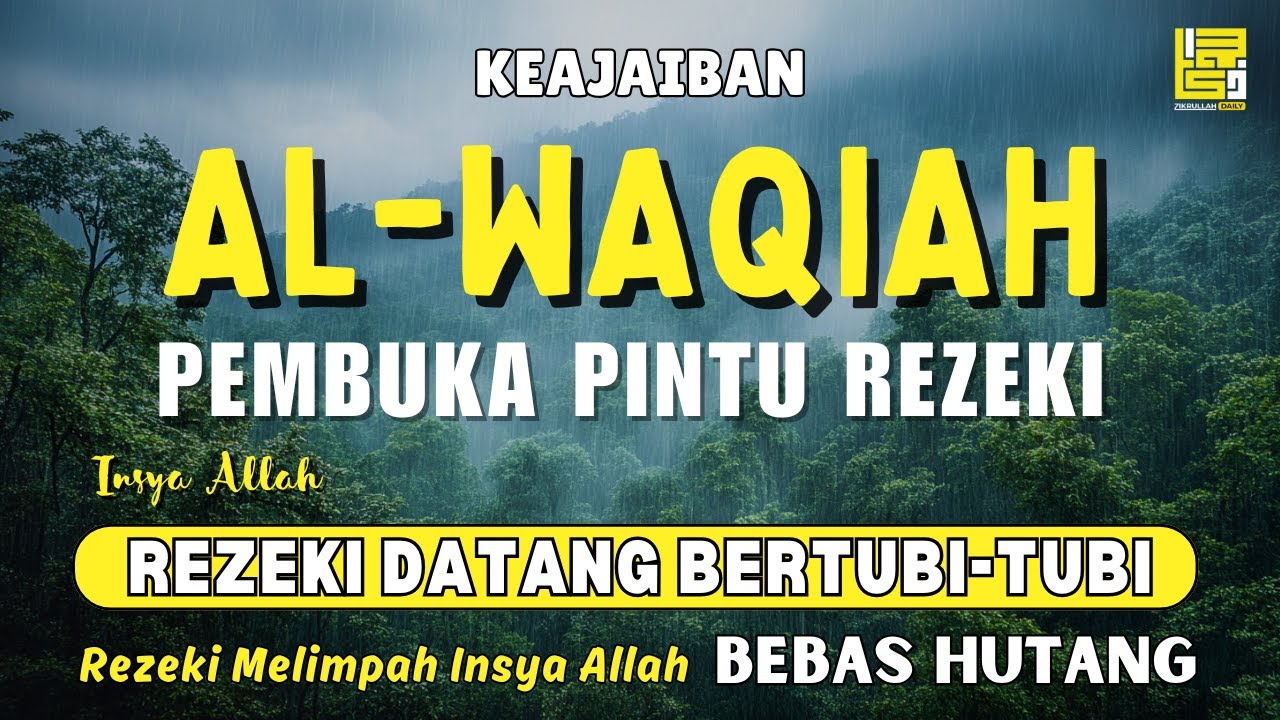 Surat Al WAQIAH 7x, dengarkan hutang lunas, Rezeki datang dari berbagai arah, Bacaan Al Quran Merdu