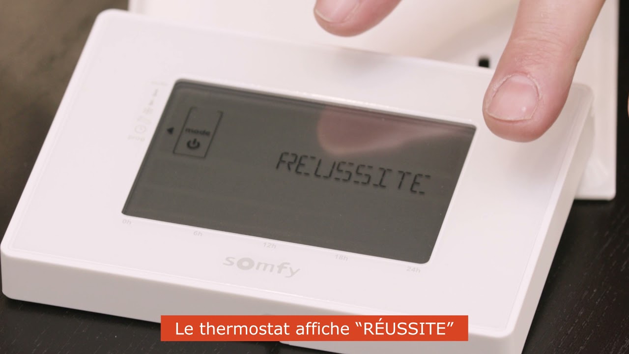 Mettre en mode appairage un thermostat programmable fil pilote Somfy sur une application
