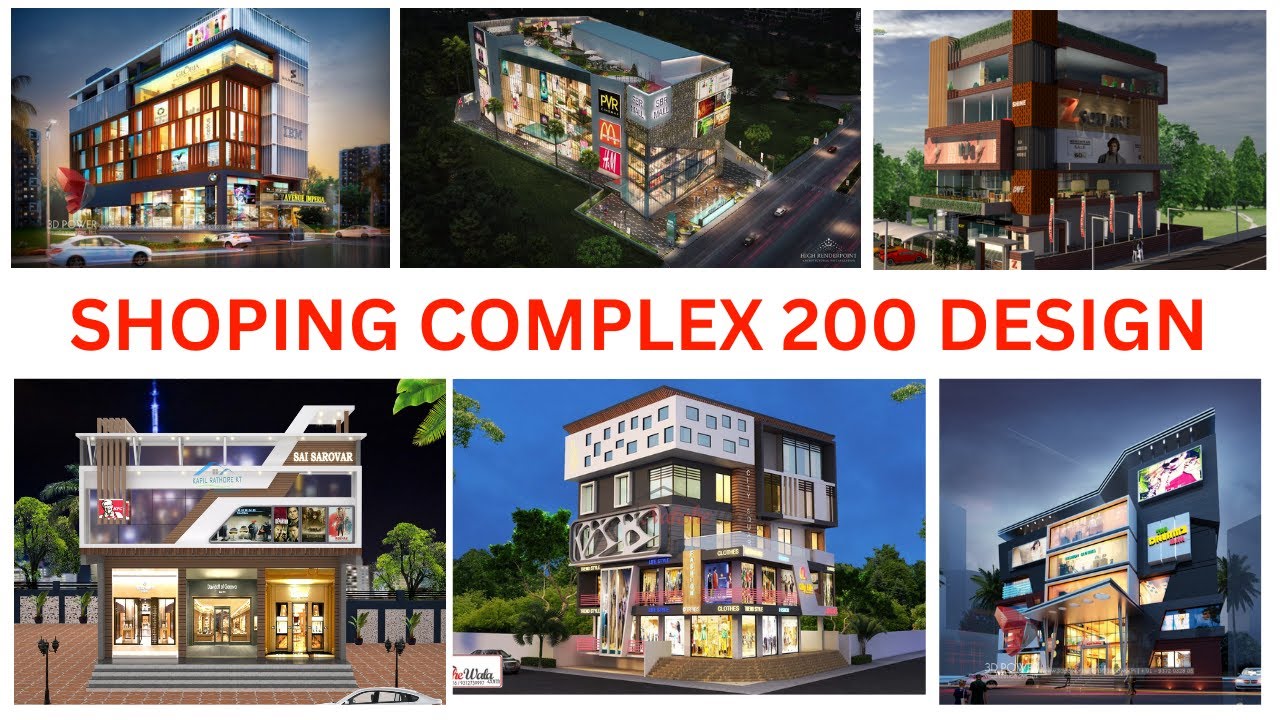 Shopping Complex Exterior View | Elevation Design For ShoppingMall Small Shopping Complex Elevation