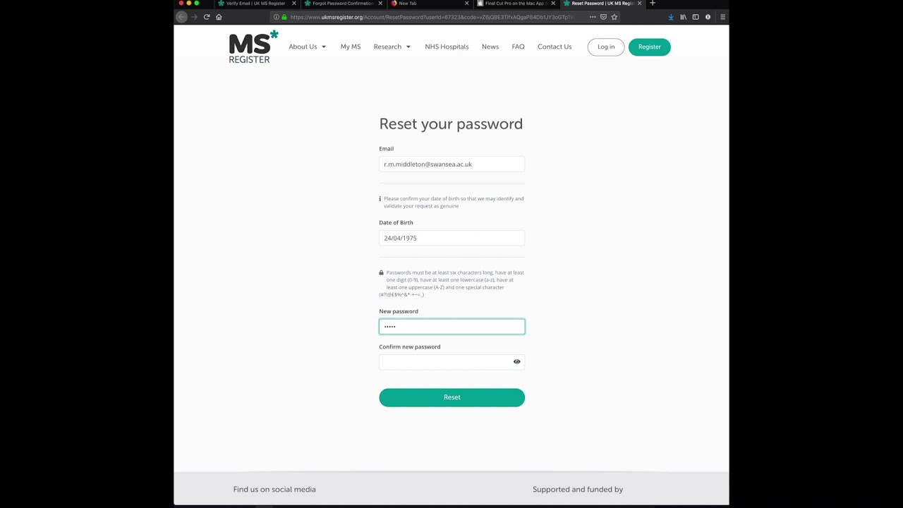 Forgotten password