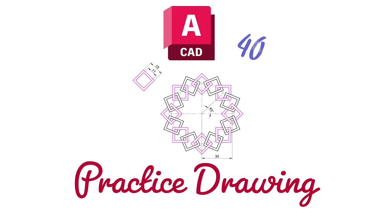 AutoCAD Örnek Çizim - 40 AutoCAD Practice Drawing - 40 (ArrayPolar)
