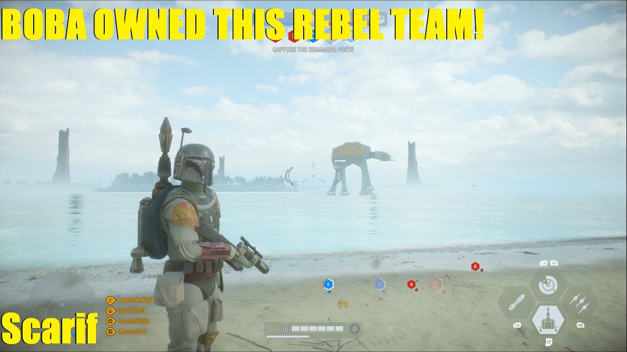 Star Wars Battlefront 2 - Boba Fett owned their entire team! Scarif battle was decided by one point!
