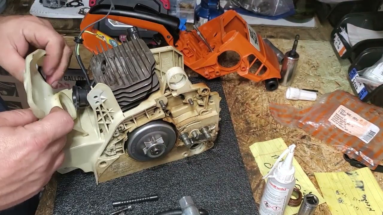 Stihl 025 complete assembly as part of the 025/MS250 rebuild 6 saw series I GOT A GUSHER TOO 1HR IN