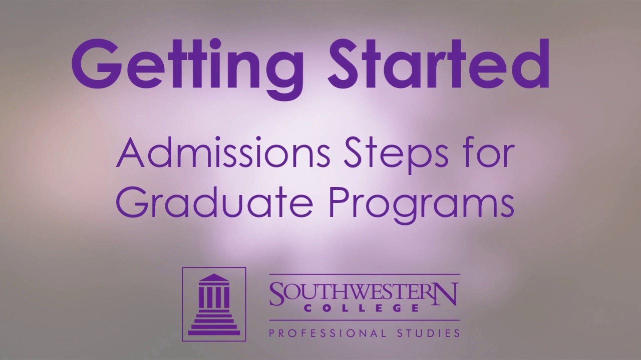 Getting Started - Admissions Steps for Graduate Programs