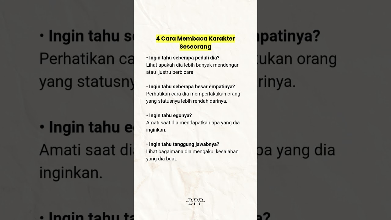 4 Cara Membaca Karakter Seseorang #karakter