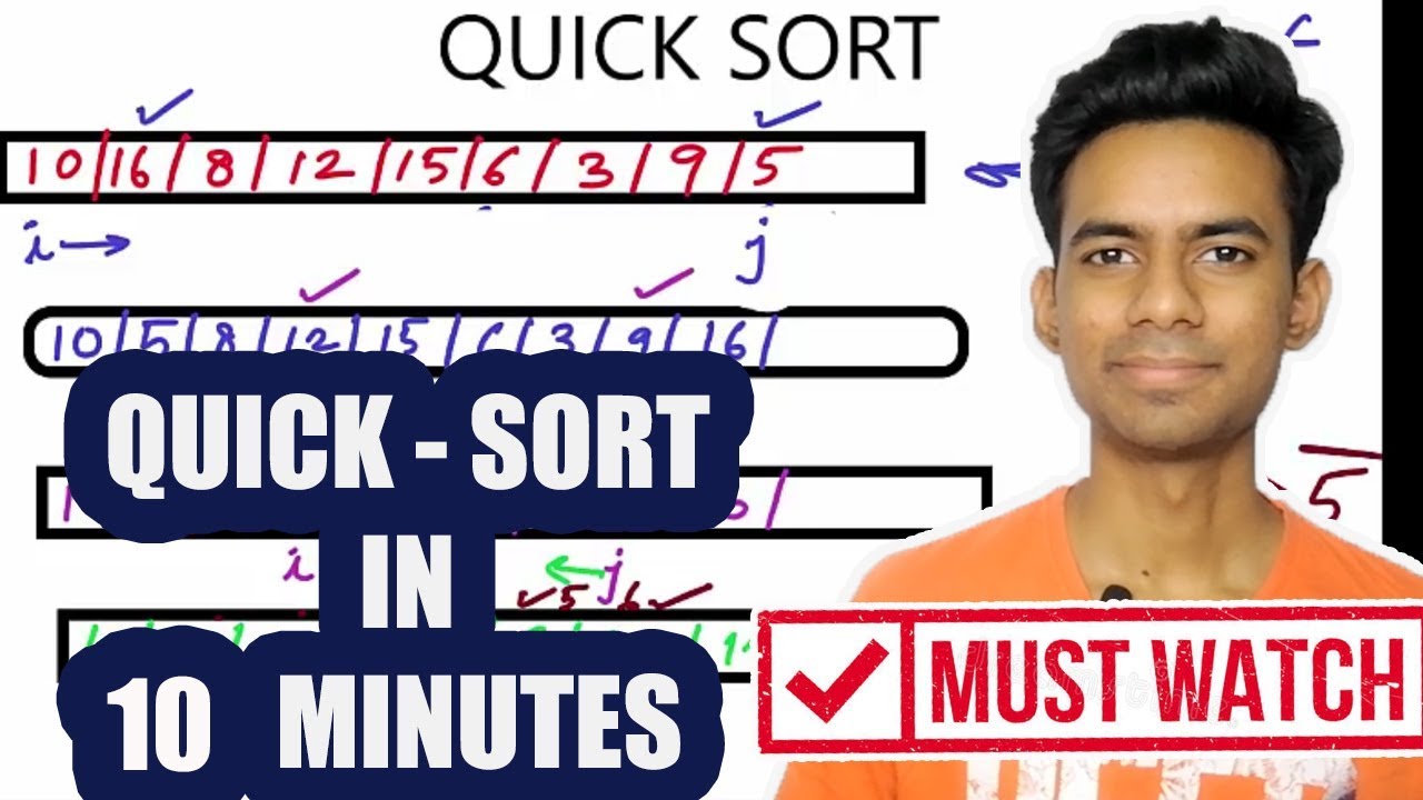 QUICK SORT ALGORITHM -  HINDI - TRICK TEACHER