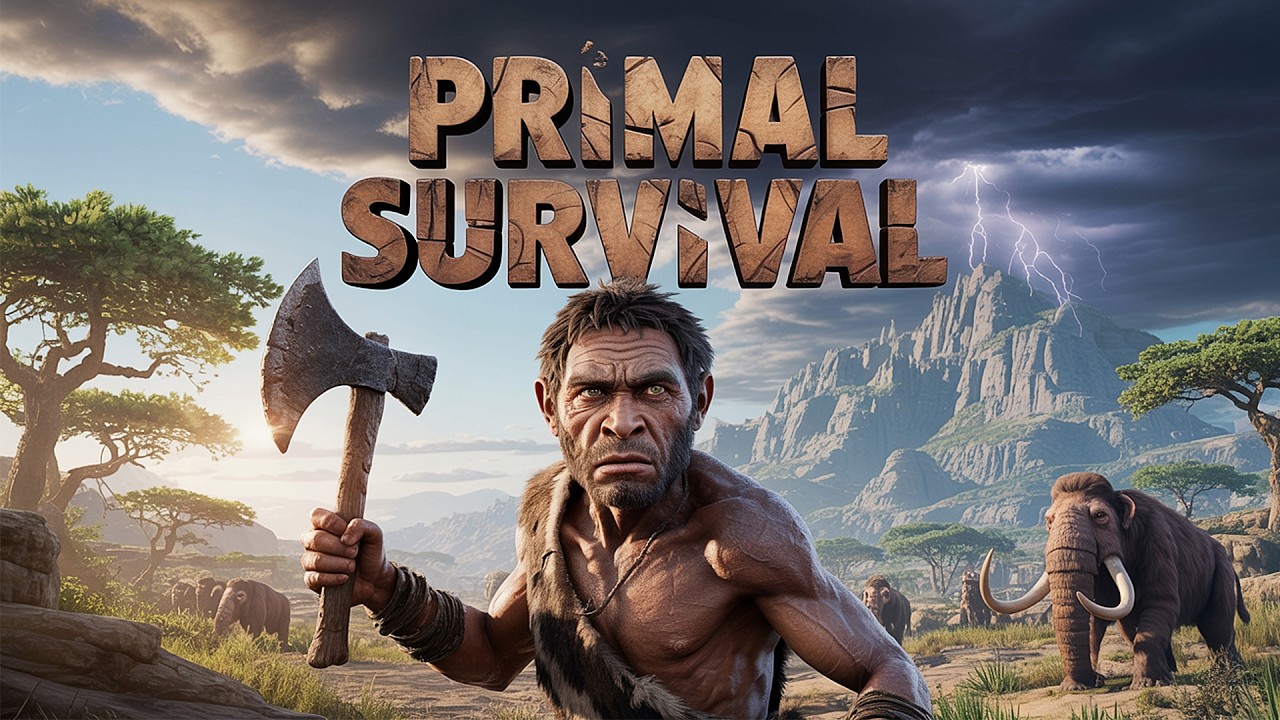 Dia 1 no Survival Pré-Historico! Fabrique, Construa e Cace