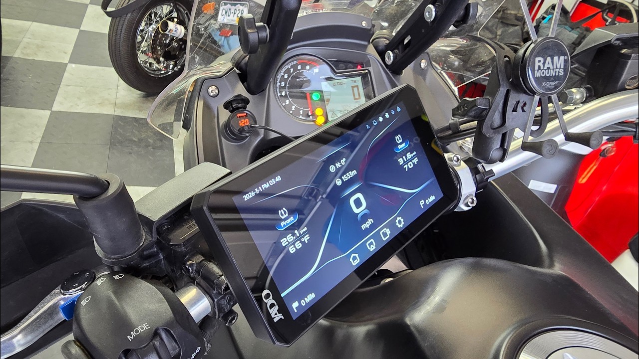 Система управления мотоциклом JADO S6 с поддержкой Android Auto, Apple Carplay, камер TPMS, устан...