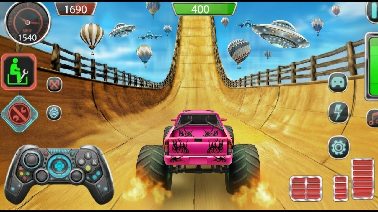 🌍🔥Monster Truck Mega Ramb Impossible Driver - Car Extreme Stunts🎮GT Racing - Android Gameplay💥