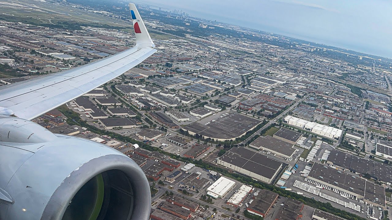 American Airlines 737-823 Heavy Evening Takeoff from Toronto Lester B. Pearson International Airport