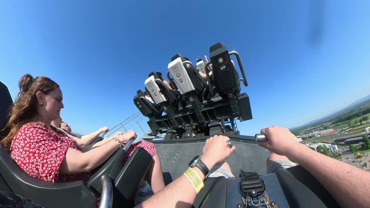 4K POV Hyperion Middle row- Energylandia 2024 - Polen - Intamin Mega Coaster